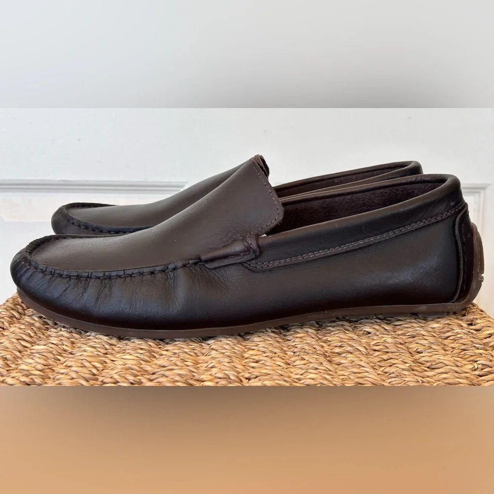 Enzo Tesoti‎ Men’s Leather Driving Loafers Brown Size 44